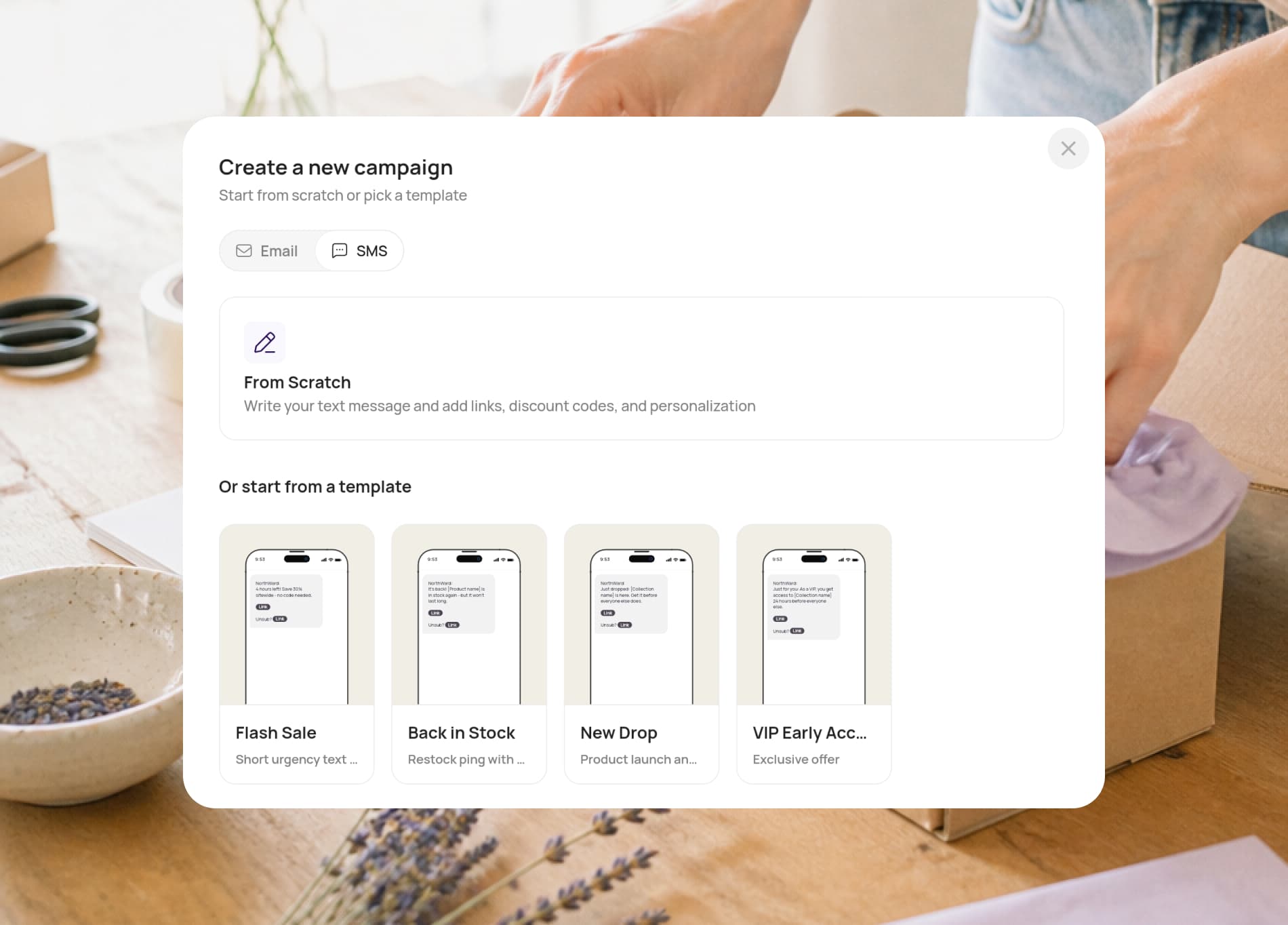 Writing an SMS campaign in the Spoks editor