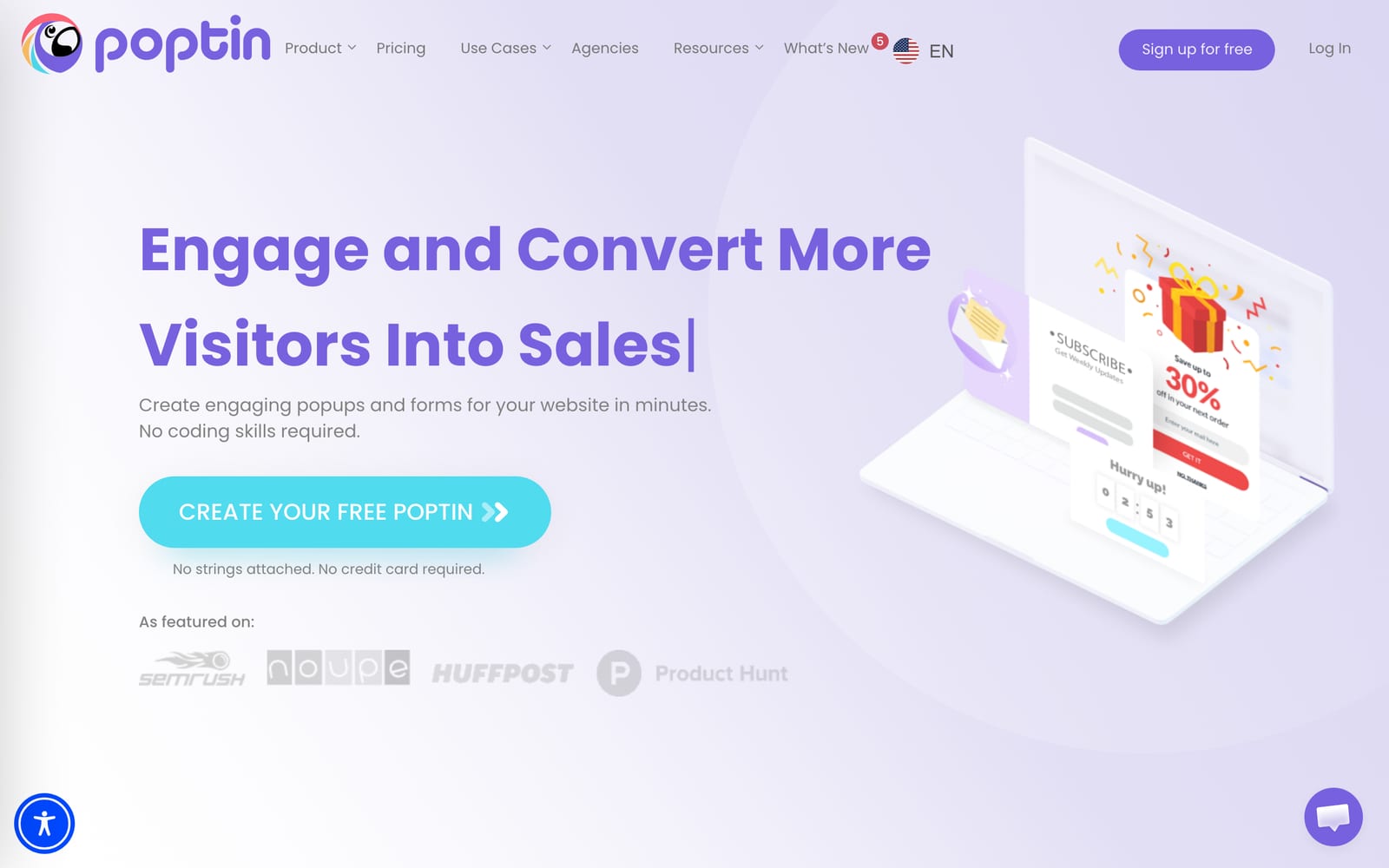 Poptin homepage — budget-friendly Shopify pop-up app